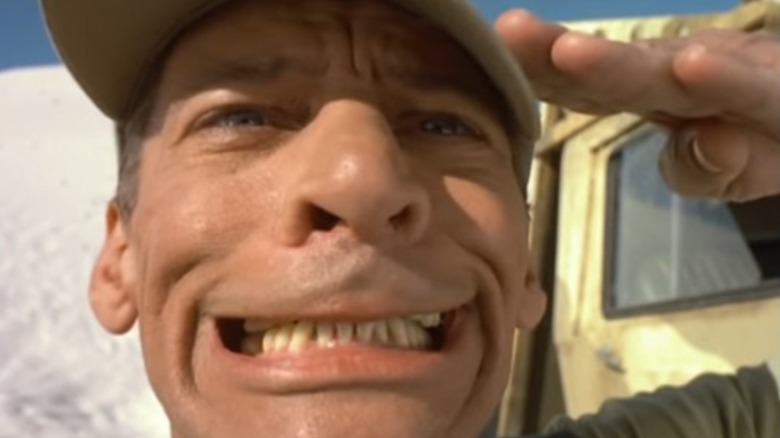Ernest salutes in "Ernest in the Army" (1998)