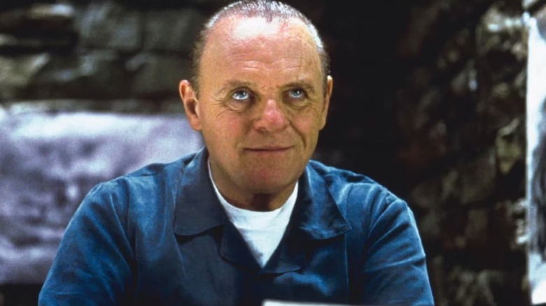 Lecter smirking in "The Silence of the Lambs."