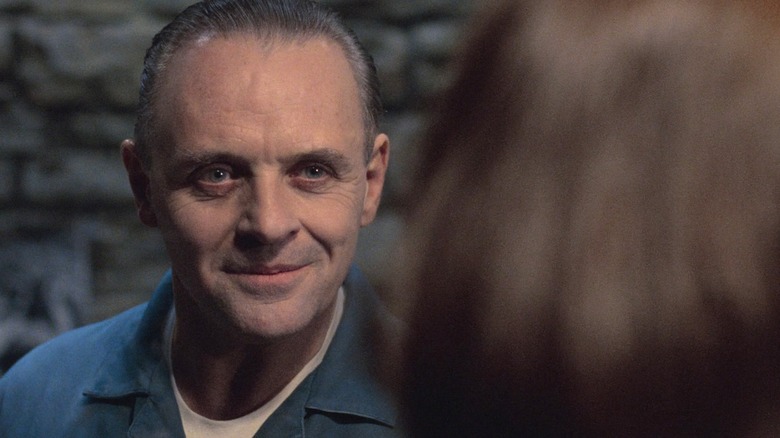 Hannibal Lecter smiling at Clarice in "The Silence of the Lambs."