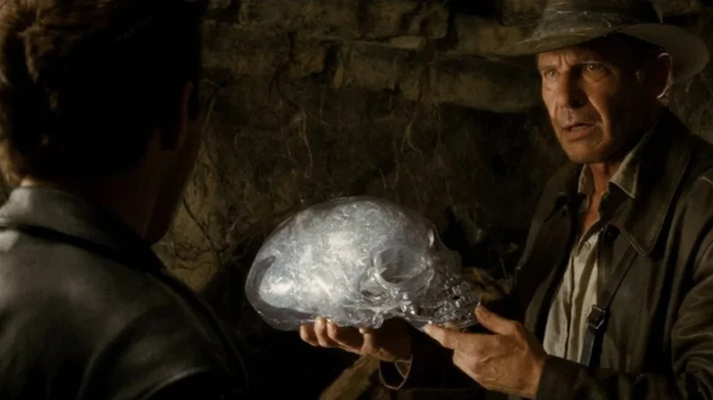 Indy holds the Crystal Skull in Indiana Jones and the Kingdom of the Crystal Skull (2008)