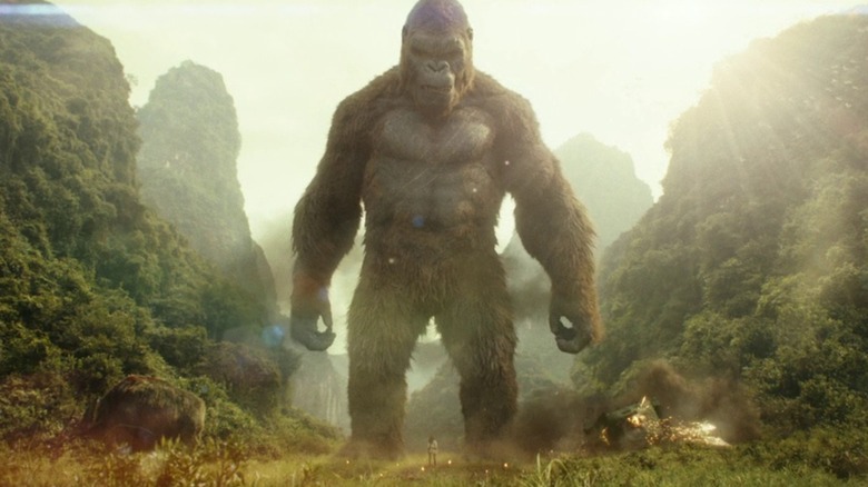 Kong standing in a valley in "Kong: Skull Island" (2017)