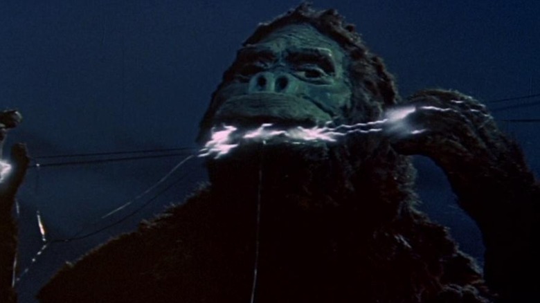 King Kong chomping on electrical wires in "King Kong vs. Godzilla" (1962)