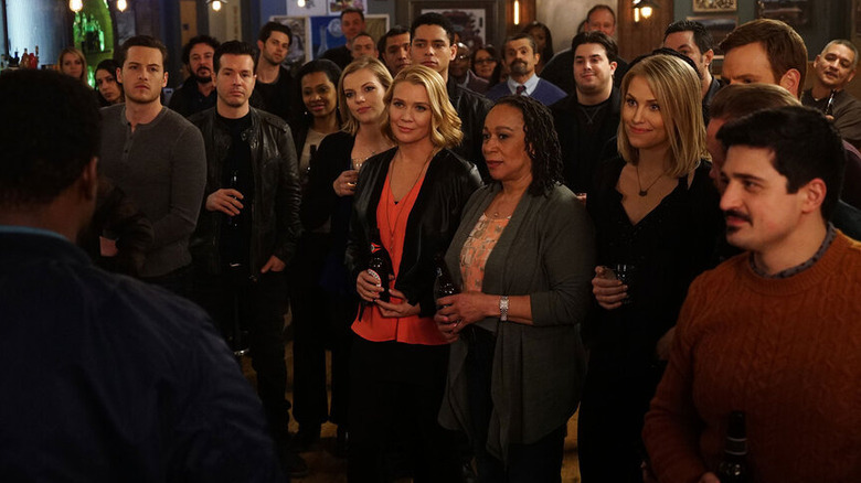 All three casts gather at Molly's in "Chicago Fire" (2012-present)