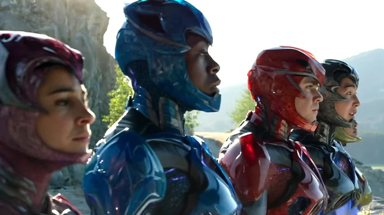 The Power Rangers suit up in Power Rangers (2017)