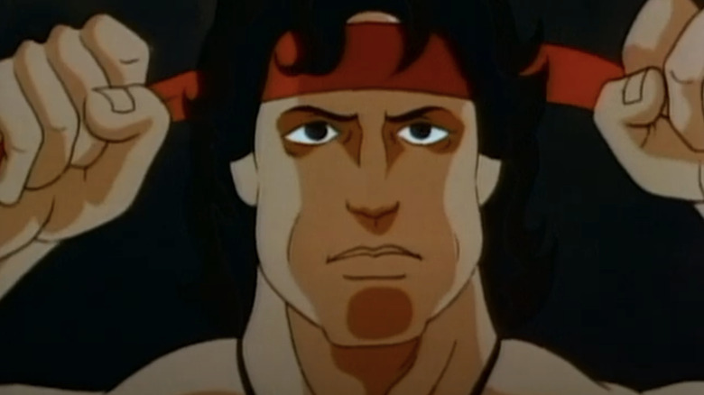 John Rambo readies himself for war in Rambo: The Force of Freedom (1986)