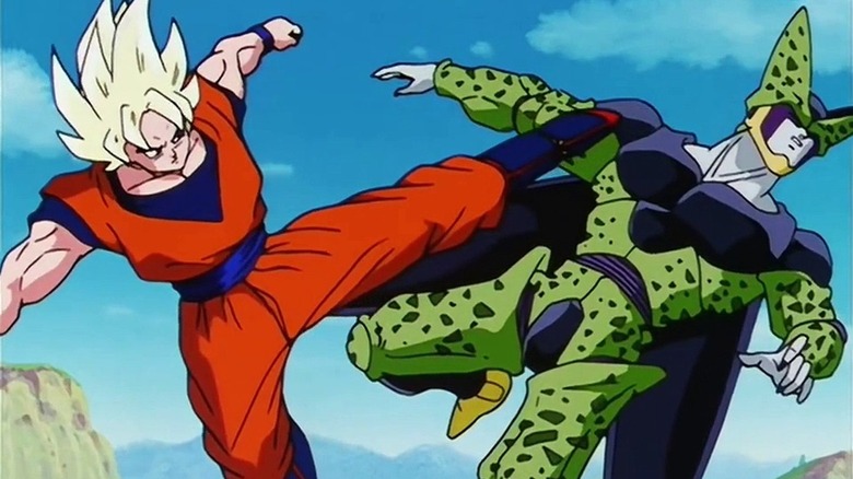 Goku fighting Cell