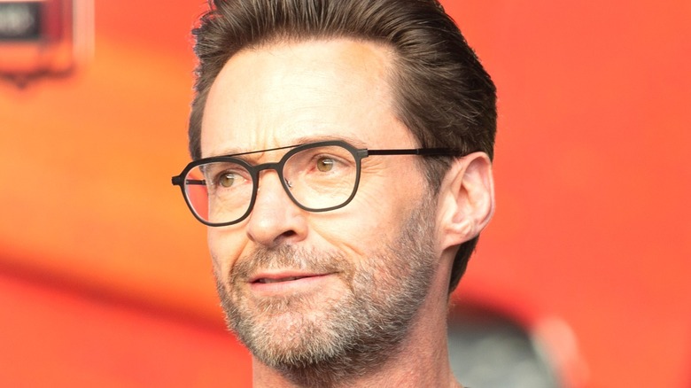 Hugh Jackman wearing glasses