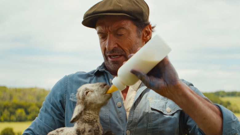 George Hardy bottle-feeding the Winter Lamb in The Sheep Detectives
