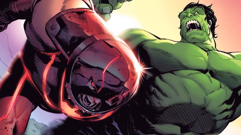 Juggernaut fighting the Hulk on the cover of "Juggernaut" #2