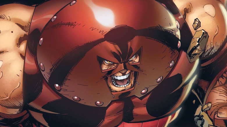 The Juggernaut yelling as he smashes rubble