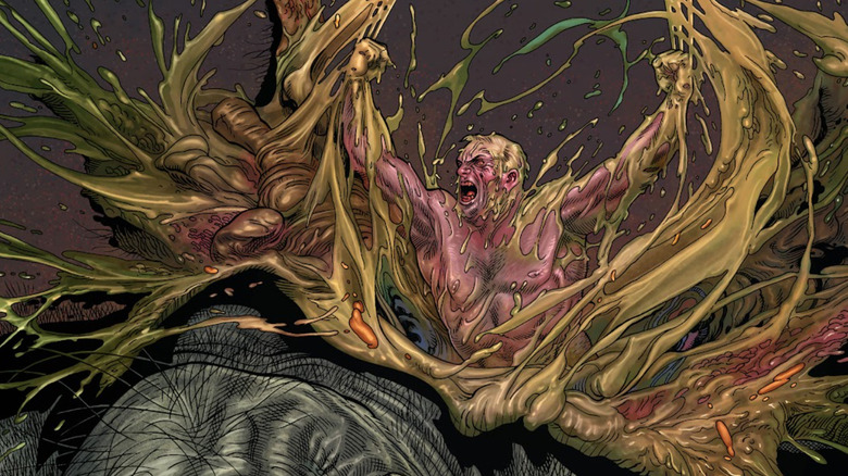Wolverine explodes from Hulk's body