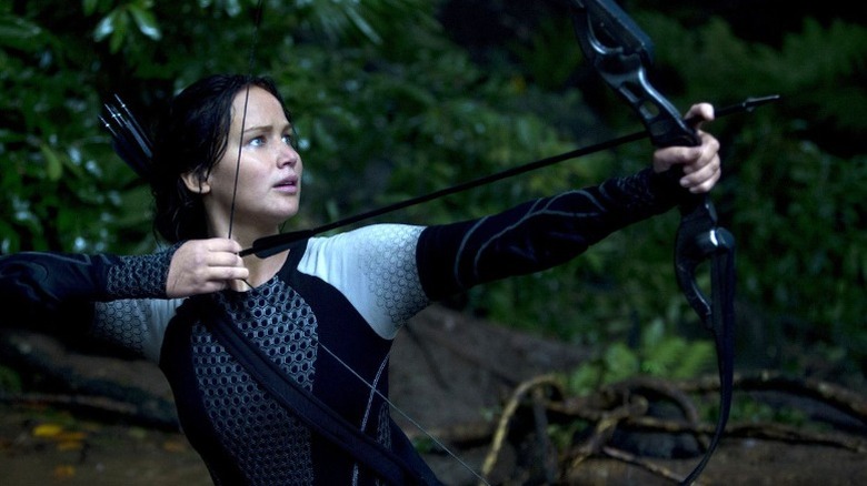 Katniss shooting an arrow