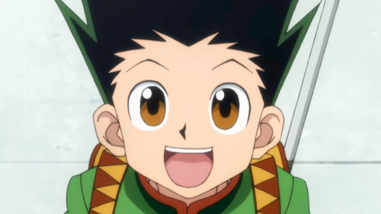 Gon stares at the camera