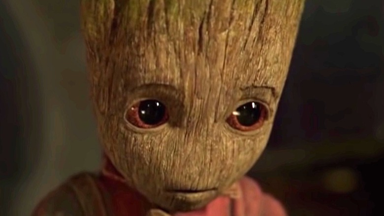 Baby Groot confused expression