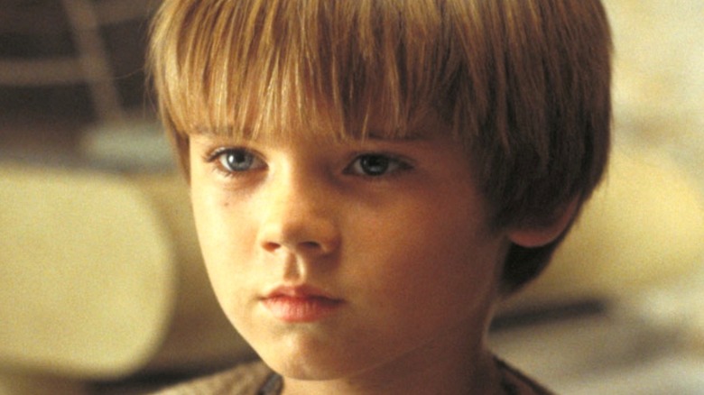 Young Anakin scowling