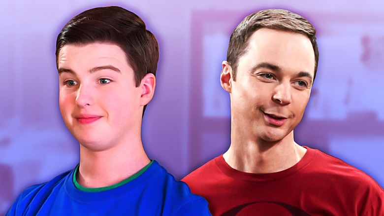 Young Sheldon & Adult Sheldon smiling