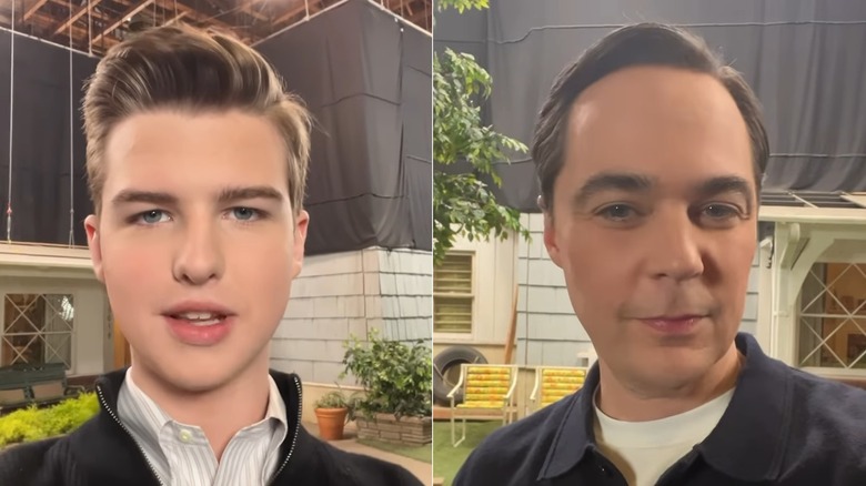 Iain Armitage & Jim Parsons on set