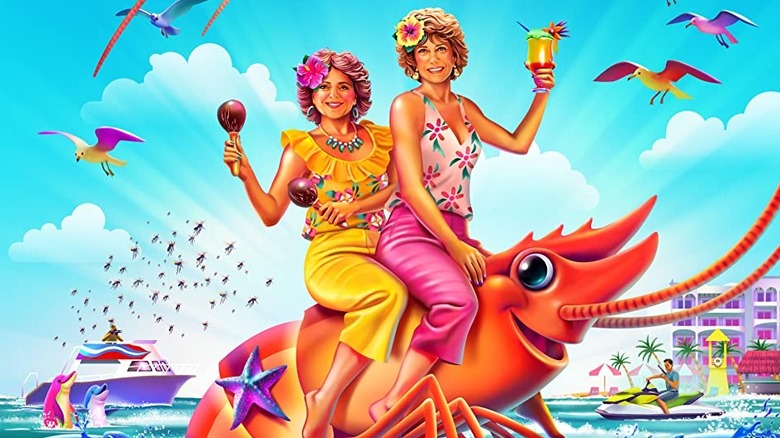Barb and Star riding a lobster