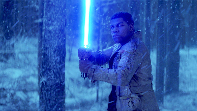 John Boyega in Star Wars The Force Awakens, Luke Skywalker