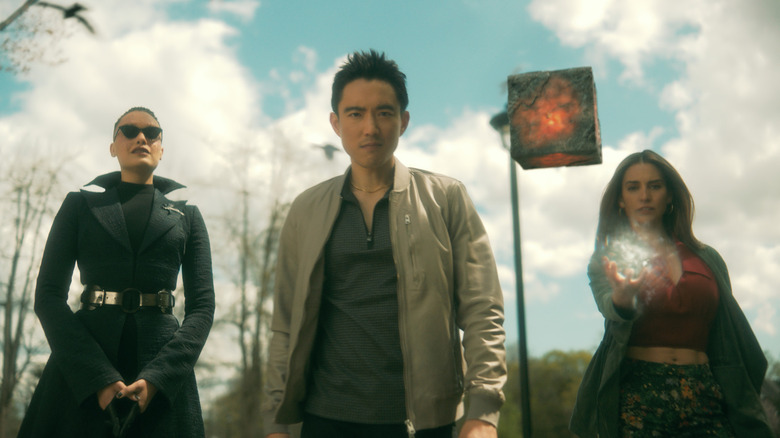 Fei, Ben, and Sloane on Umbrella Academy