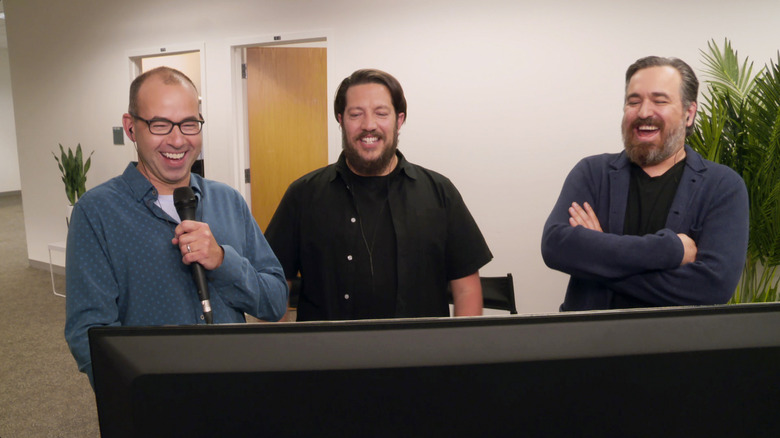 Murr, Sal, and Q laughing 