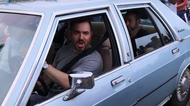 Impractical Jokers in their Ford Crown Victoria