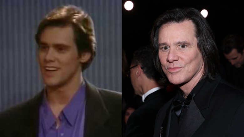 Jim Carrey on In Living Color (left); Jim Carrey now (right)