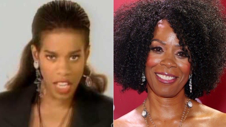 Kim Wayans on In Living Color (left); Kim Wayans now (right)