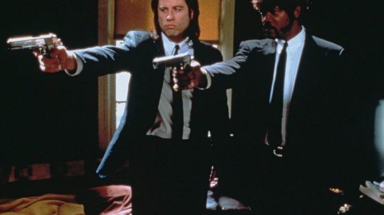 Jules and Vincent firing guns