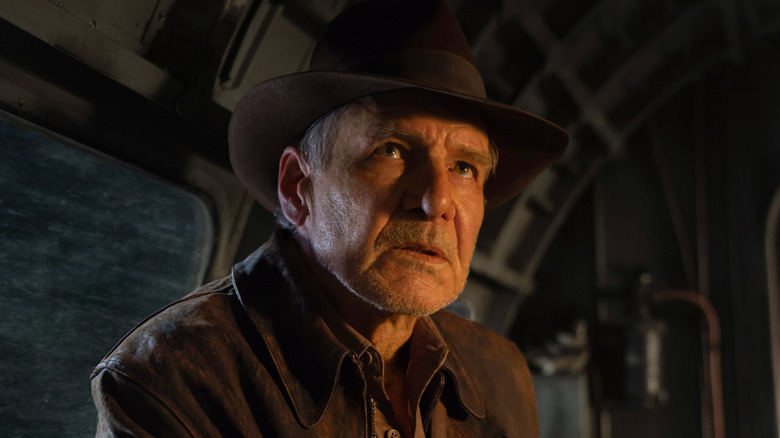 Indiana Jones sitting on plane
