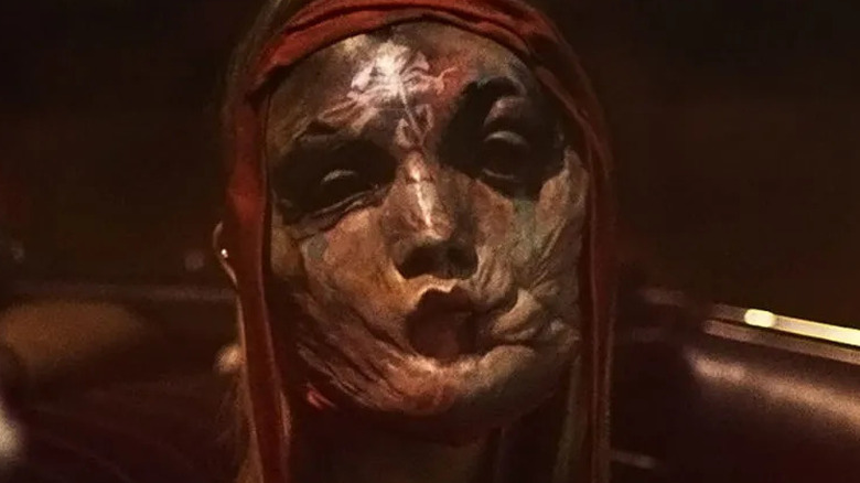 Gabi in a creepy mask