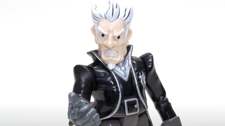 Dr. Claw's real face grimacing