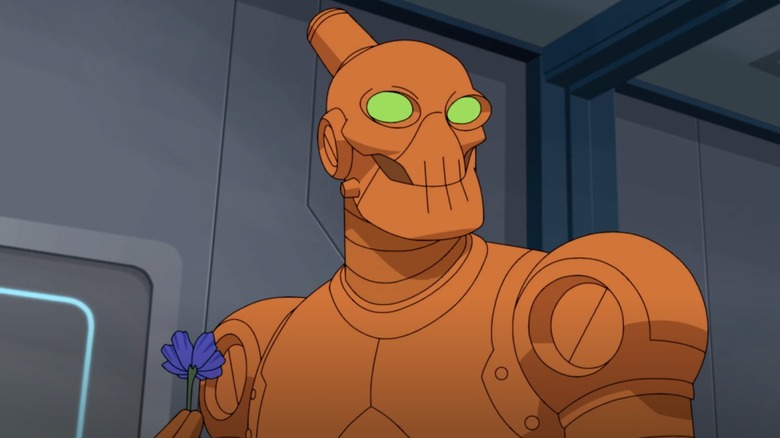 Robot holding a flower