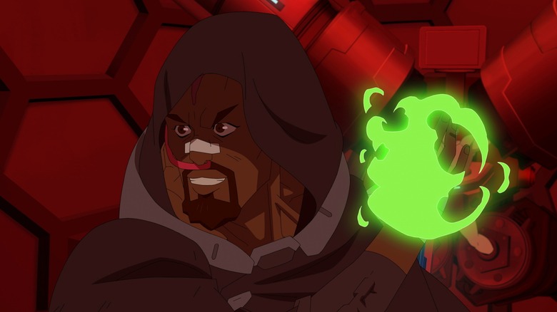 Angstrom Levy wearing hood
