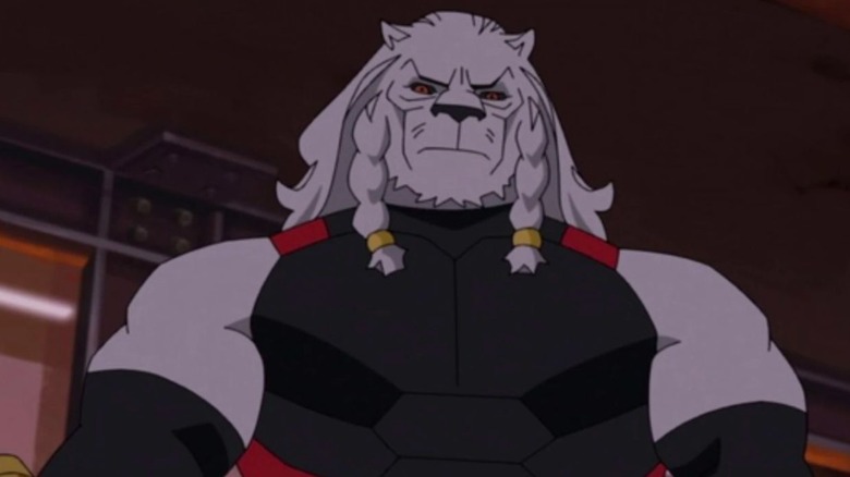 Battle Beast standing and looking down in "Invincible"