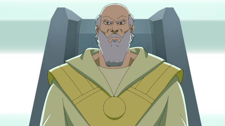 Thaedus sitting in his chair on Invincible Season 4