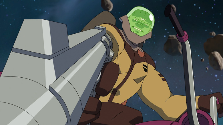 Space Racer aiming the Infinity Ray at Nolan and Allen in Invincible Season 4 (2026)