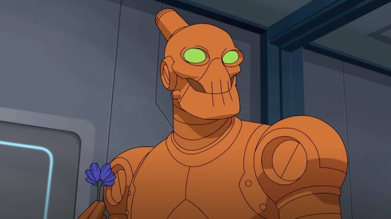 Robot holding a flower on Invincible