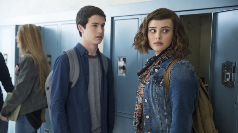Katherine Langford and Dylan Minnette lockers