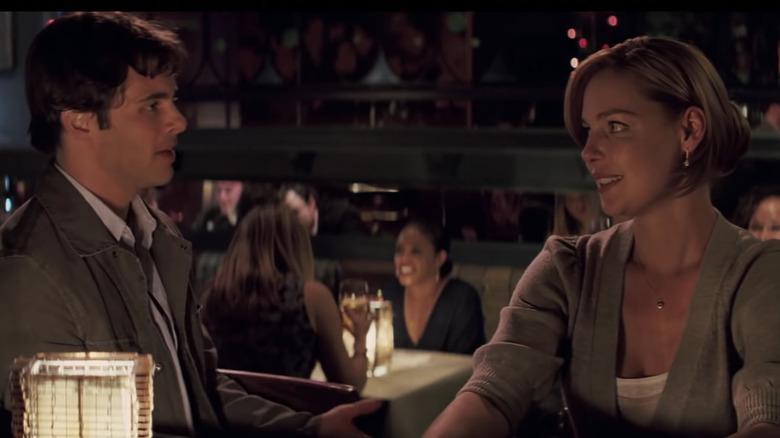 Jane and Kevin looking at each other