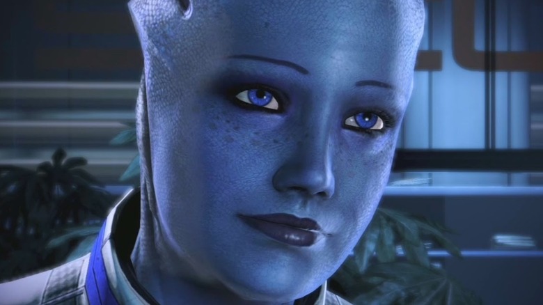 Liara smirking slightly