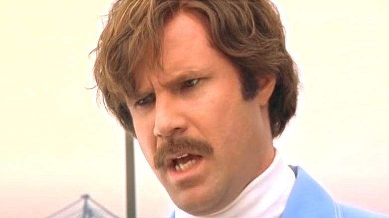 Will Ferrell as Ron Burgundy in Anchorman looking confused 