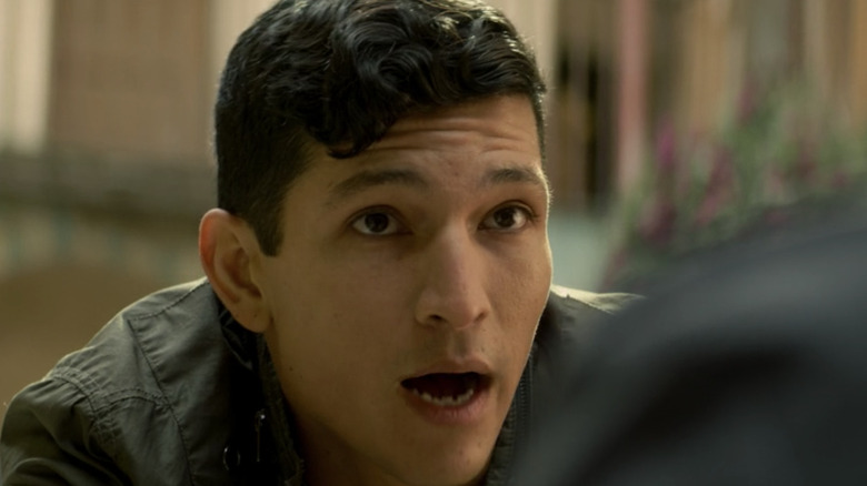 Danny Ramirez acting in The Falcon and The Winter Soldier
