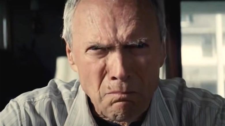 Walt scowling in Gran Torino