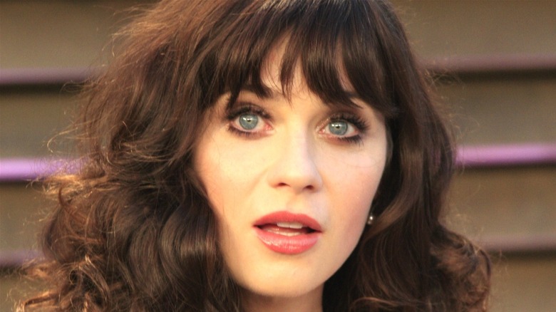 Zooey Deschanel mouth agape