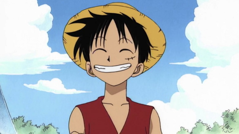 Luffy grinning in a straw hat