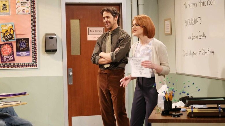 Ryan Gosling and Ashley Padilla in a sketch on SNL Season 51
