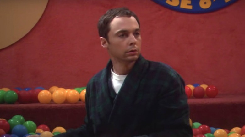 Sheldon Cooper in ball pit on The Big Bang Theory