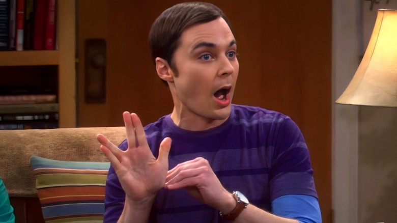 Sheldon Cooper doing Vulcan salute