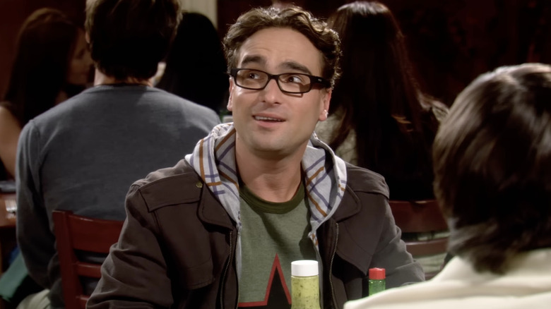 Dr. Leonard Hofstadter has a meal at the Cheesecake Factory. 